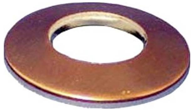 Eine Kupferdichtungsscheibe mit einem zentralen Loch, die häufig in der Sanitär- oder Maschinenbaubranche zum Abdichten und Verteilen von Druck verwendet wird.
