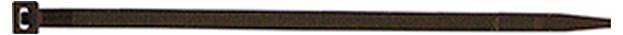 Ein dünner, dunkel gefärbter Nylonriemen mit einer rechteckigen Metallschlaufe an einem Ende, möglicherweise zum Sichern oder Befestigen verwendet.