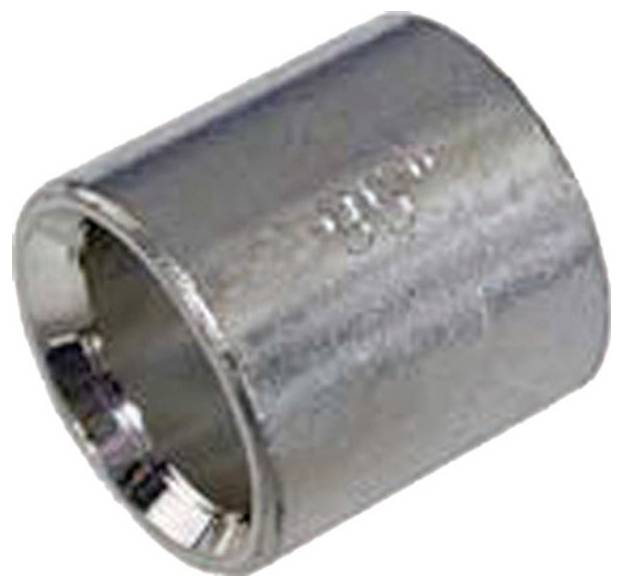 Ein Metallrohrkupplung mit der Markierung '3/4', verwendet zum Verbinden von Rohren mit demselben Durchmesser.