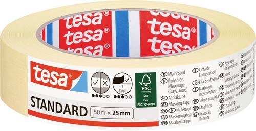 Tesa 05086-00000-04 Malerabdeckband (L x B) 50 m x 25 mm