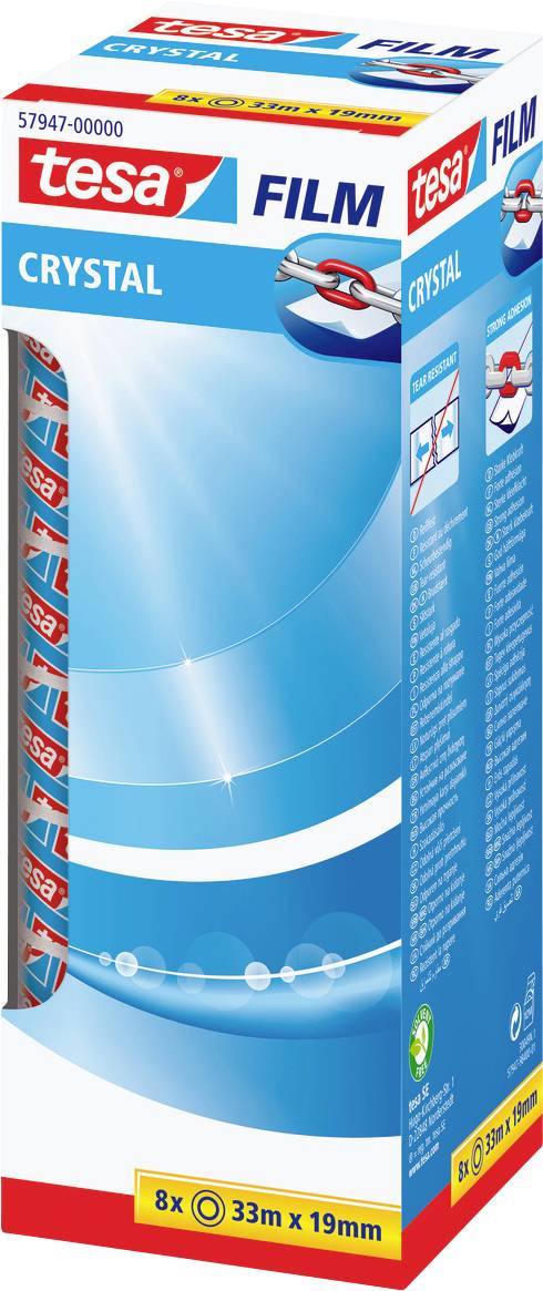 Durchsichtige Klebeband-Verpackung mit der Bezeichnung 