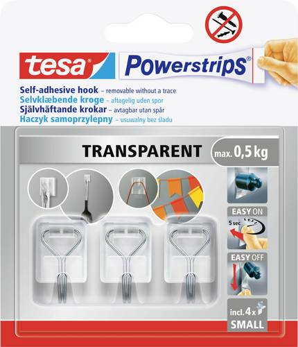 Tesa tesa® Powerstrips® Draht-Haken S Transparent Inhalt: 1 St.
