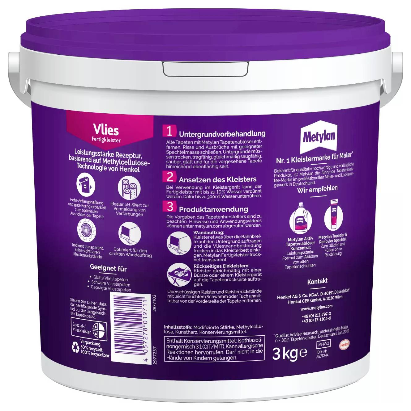 Metylan Wall/Reno Deco Tapetenkleister MRMV3 3kg