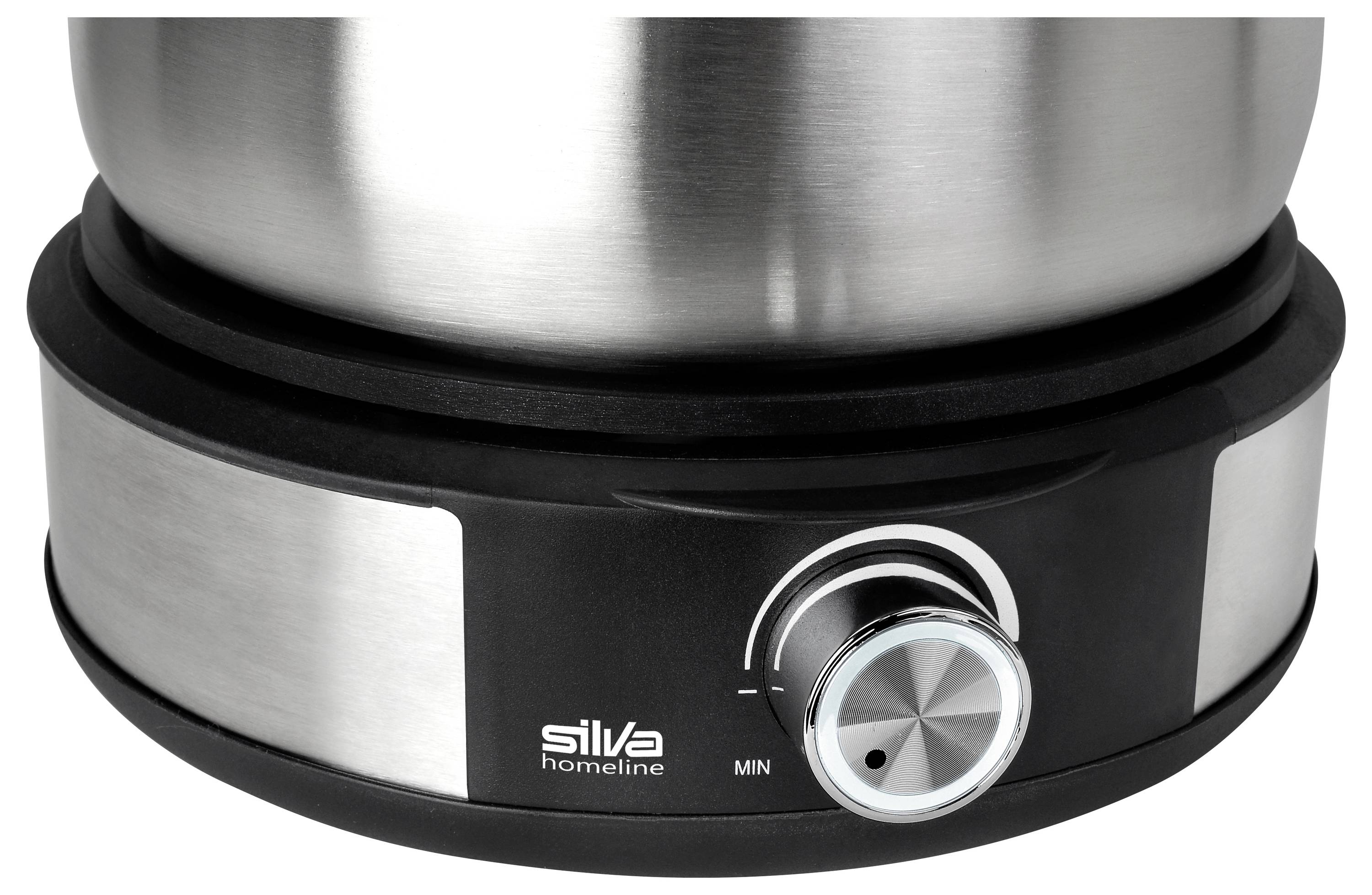 Elektrischer Wasserkocher-Sockel mit einem runden Wahlschalter, der mit 