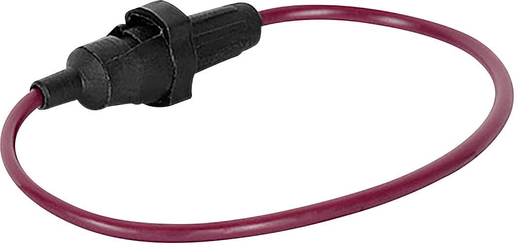 Ein roter Schleifen-Antennenkabel mit einem schwarzen Anschluss in der Mitte, verwendet für AM-Radios.