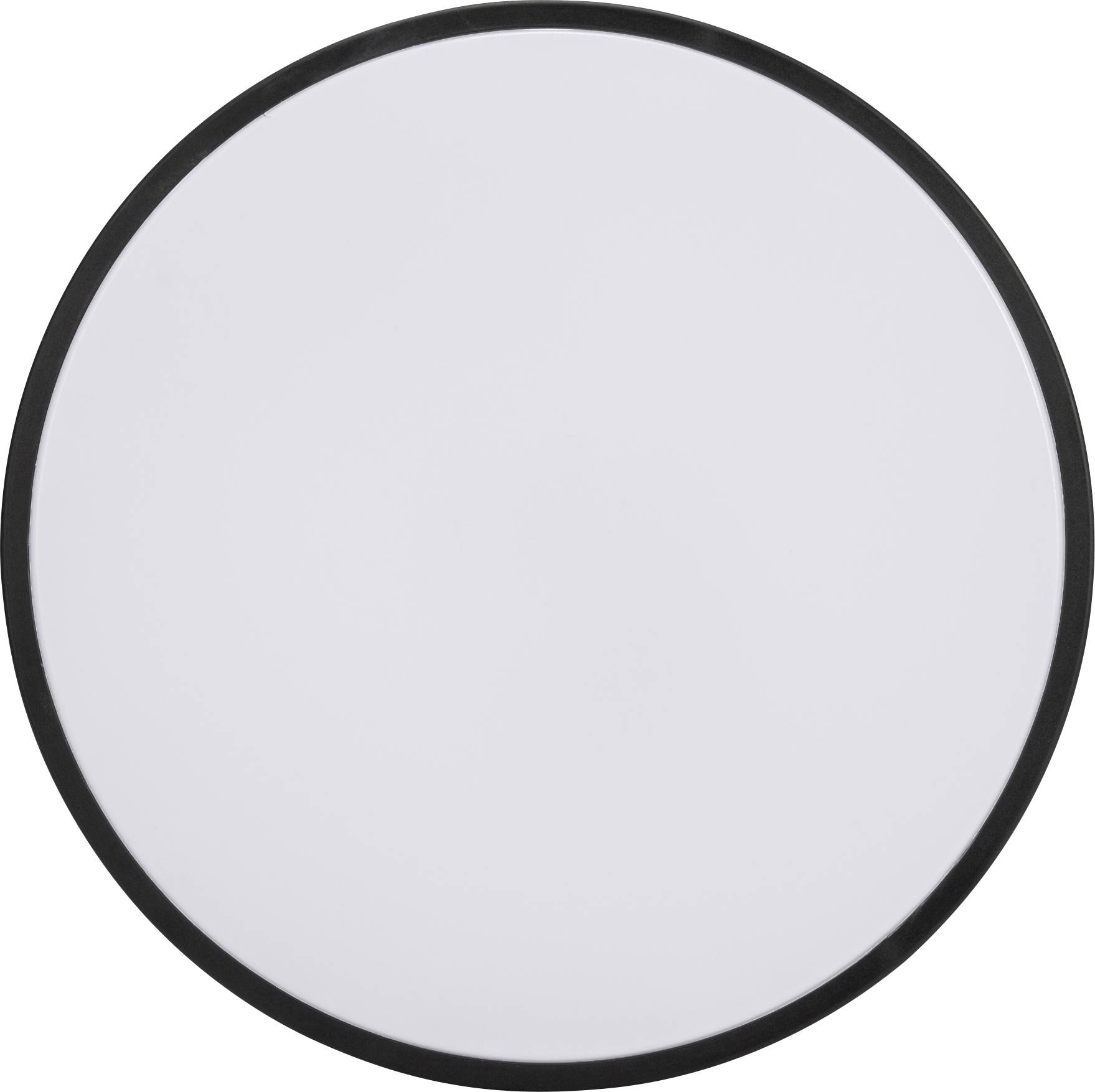 Ein kreisförmiger, weißer Diffusor mit schwarzem Rand, der in der Fotografie häufig verwendet wird, um Licht zu weichen.