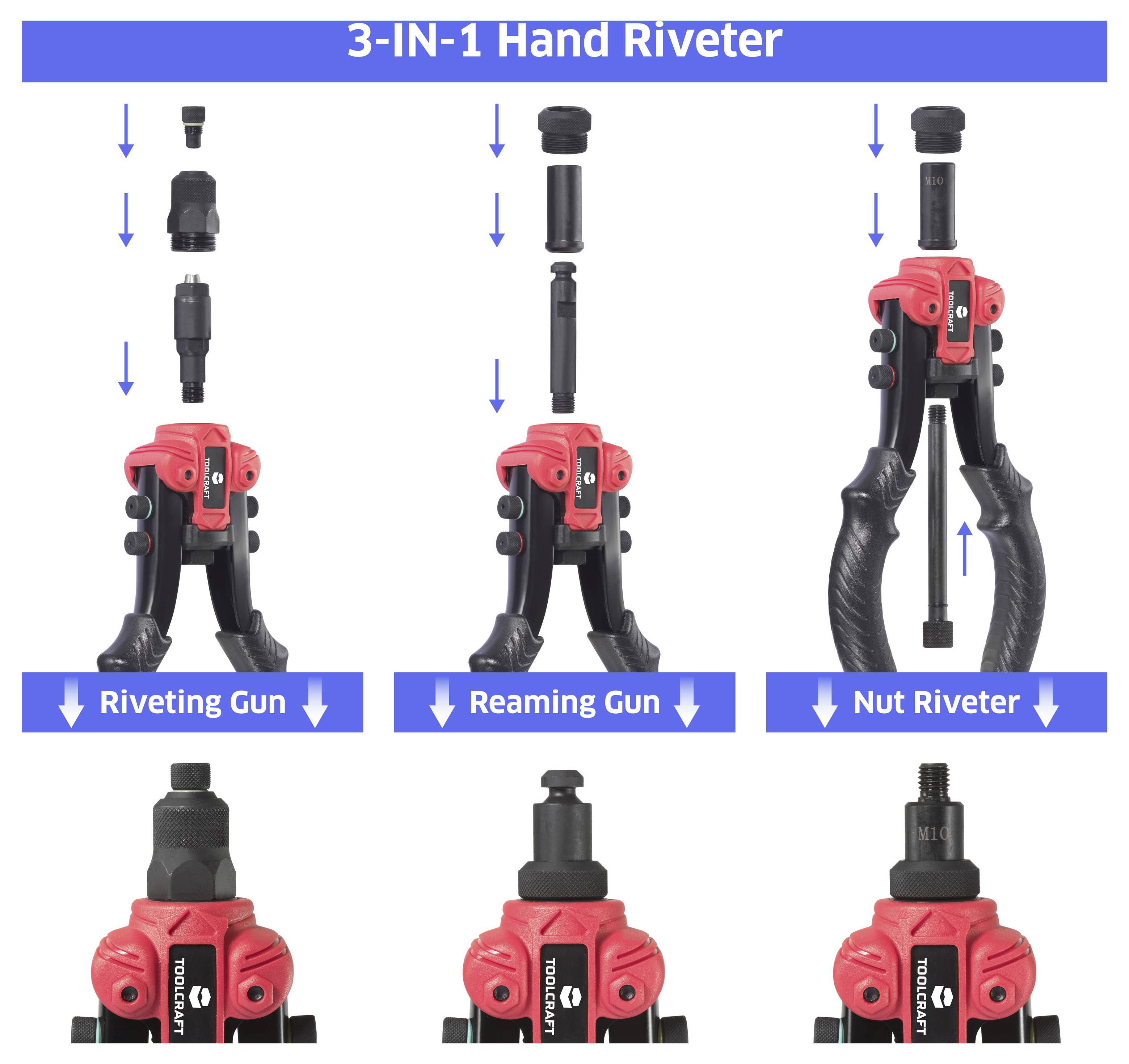 TOOLCRAFT TO-10780656 Blindnietzange 26.5cm 1 Set