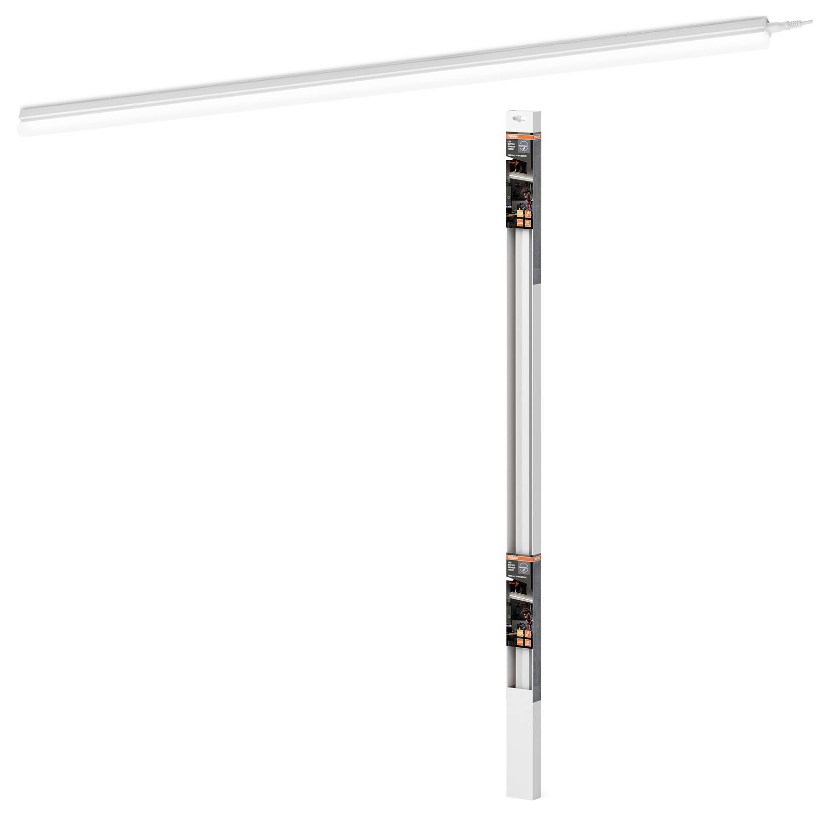 Eine weiße, längliche LED-Leuchtstoffröhre mit einer sichtbaren Leiterplatte an einem Ende, die für energieeffiziente Beleuchtungslösungen verwendet wird.