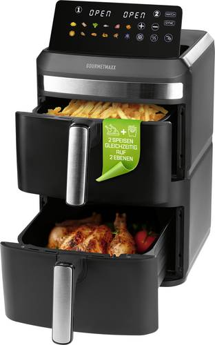 GOURMETmaxx Heißluft-Fritteuse Doppelkorb