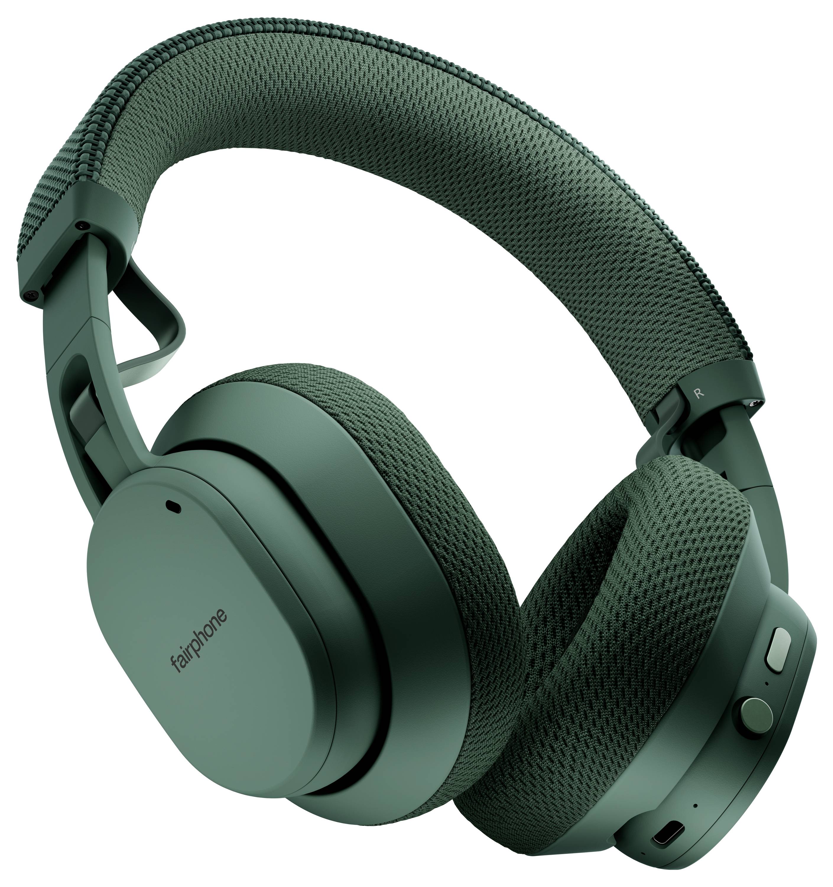 Grüne kabellose Over-Ear-Kopfhörer mit gepolsterten Ohrmuscheln und einem verstellbaren Kopfbügel, mit Markenlogo auf der Ohrmuschel.