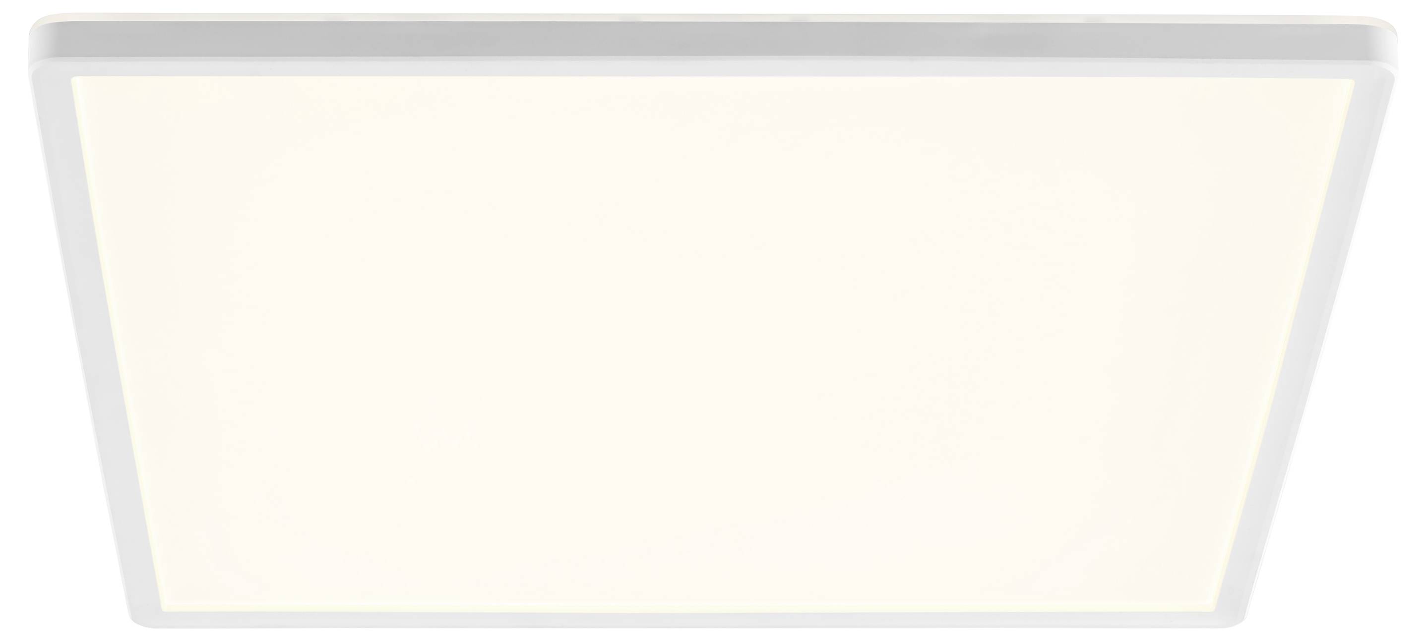 Ein quadratisches, weißes LED-Paneel mit minimalistischem Design.