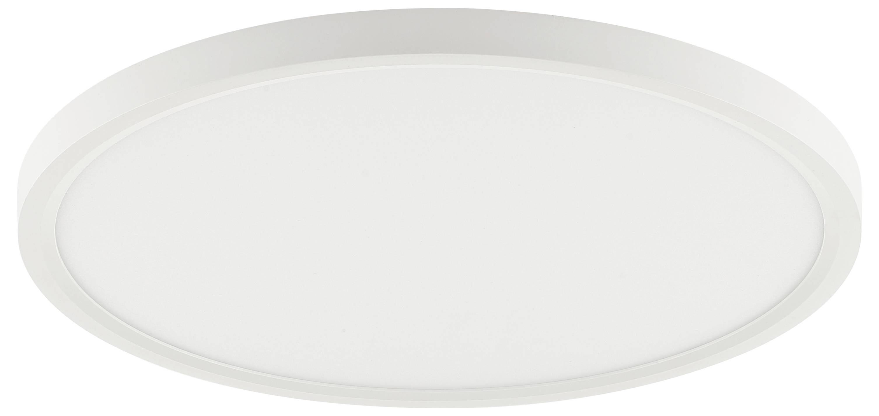 Eine runde, weiße Deckenleuchte mit einem einfachen, minimalistischen Design.