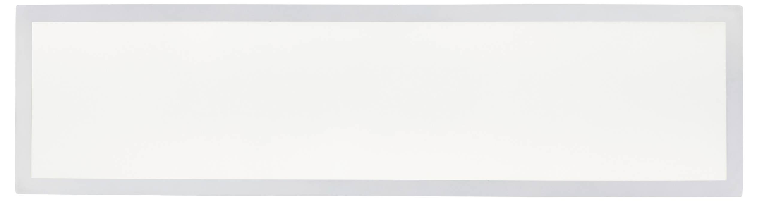 Ein rechteckiges weißes LED-Panelleuchte mit silbernem Rahmen, entwickelt zur Deckenmontage und sorgt für gleichmäßige und helle Innenbeleuchtung.