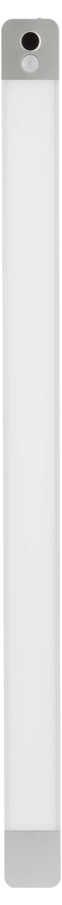 Ein langer, vertikaler, weiß-grauer zylindrischer Gegenstand mit einem schwarzen Kreis an einem Ende. Die Oberfläche wirkt glatt und ohne Merkmale.