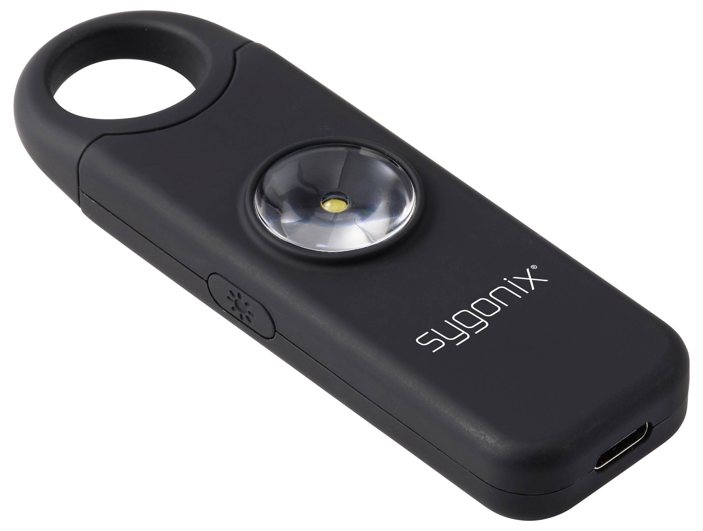 Sygonix Taschenalarm Schwarz mit LED 130 dB SY-7187884