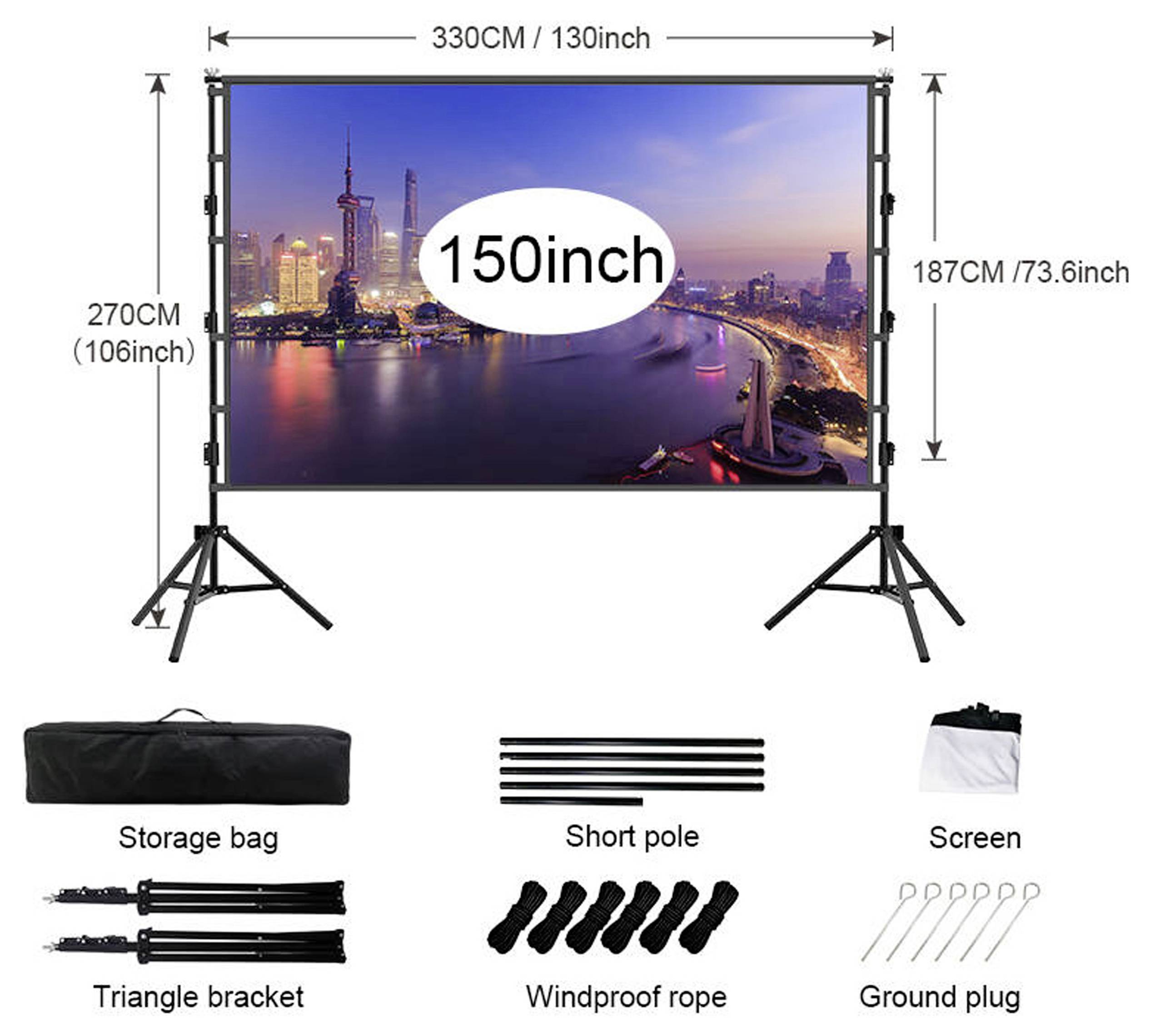SpeaKa Professional SP-PST-314 Stativleinwand 381cm 150 Zoll Bildformat: 16:9