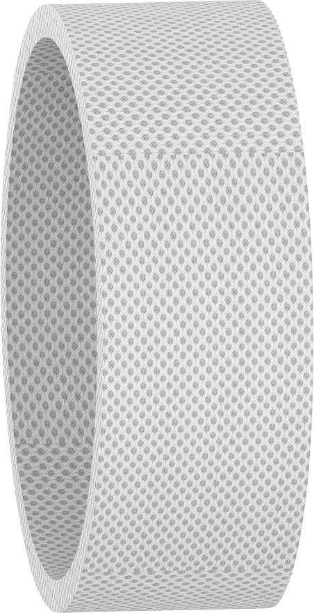 Ein strukturiertes, zylindrisches Objekt mit einem gitterartigen Oberflächenmuster, möglicherweise ähnlich einem Stoff oder einer industriellen Materialschleife.