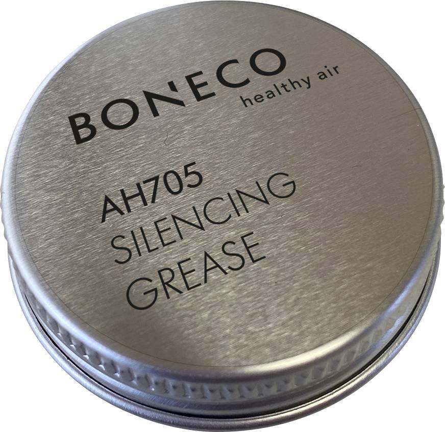 Runder Metallbehälter mit der Aufschrift „BONECO healthy air AH705 Dämpfungsfett