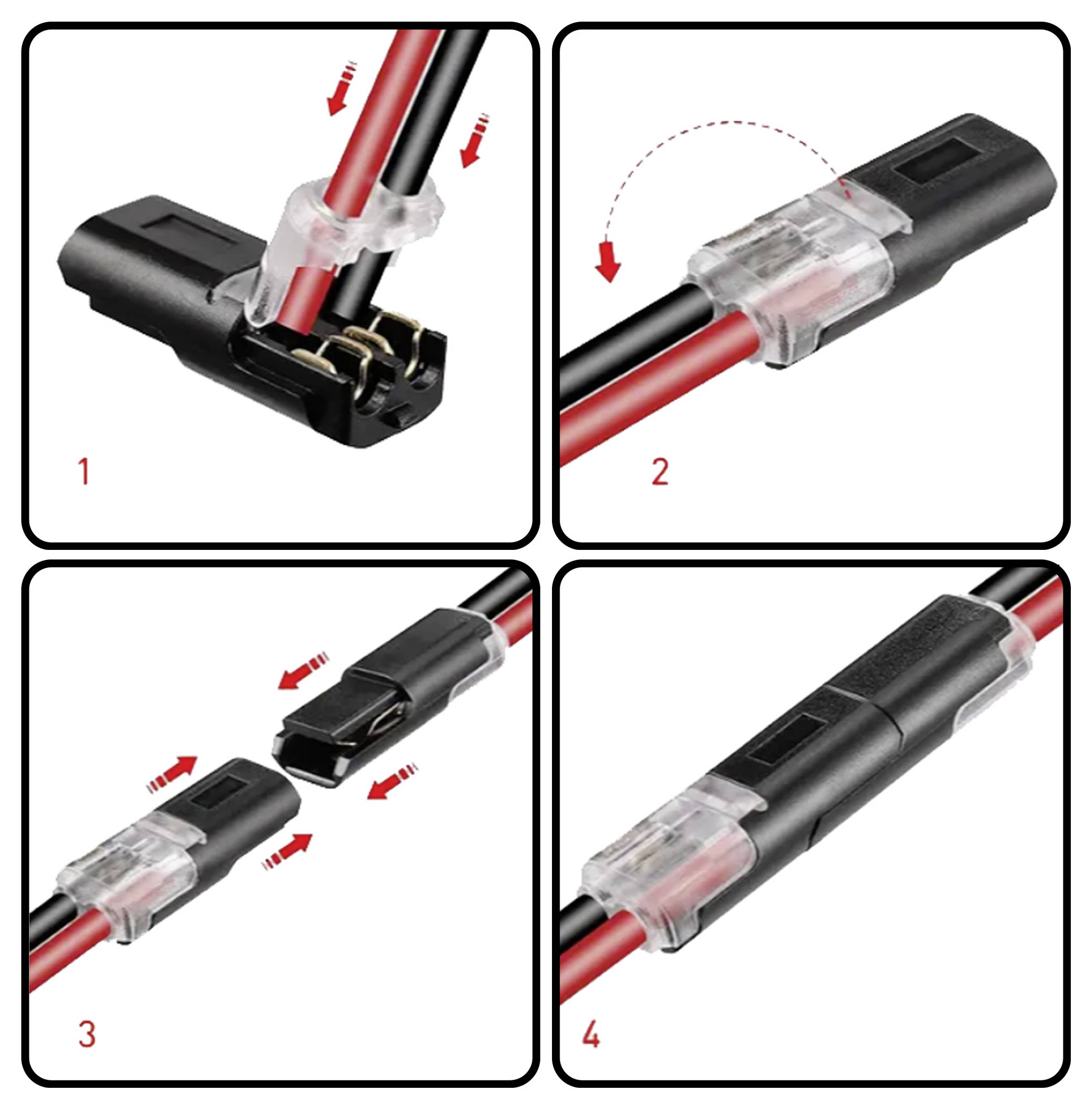 TRU COMPONENTS TC-14376136 Schnellverschluss flexibel: 0.35-0.75mm² starr: 0.35-0.75mm² Polzahl: 3 30 St. Schwarz