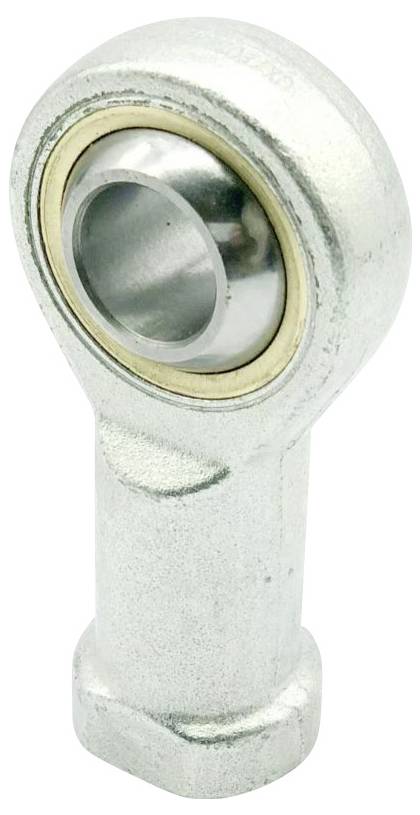 Ein Gelenklagerbügel aus Metall, der häufig in Maschinen verwendet wird, besteht aus einem kugelförmigen Innenring und einer zylindrischen Außenhülse für eine zusammengesetzte Bewegung.