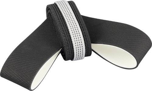 TRU COMPONENTS ESD-Dauerfersenband 1 St. Schwarz Elastischer Klettverschluss, silbernes Gurtband, S