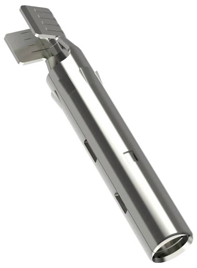 Ein metallisches zylindrisches Werkzeug mit gekerbtem Griff und verlängertem Körper, das wahrscheinlich für industrielle oder mechanische Zwecke verwendet wird.