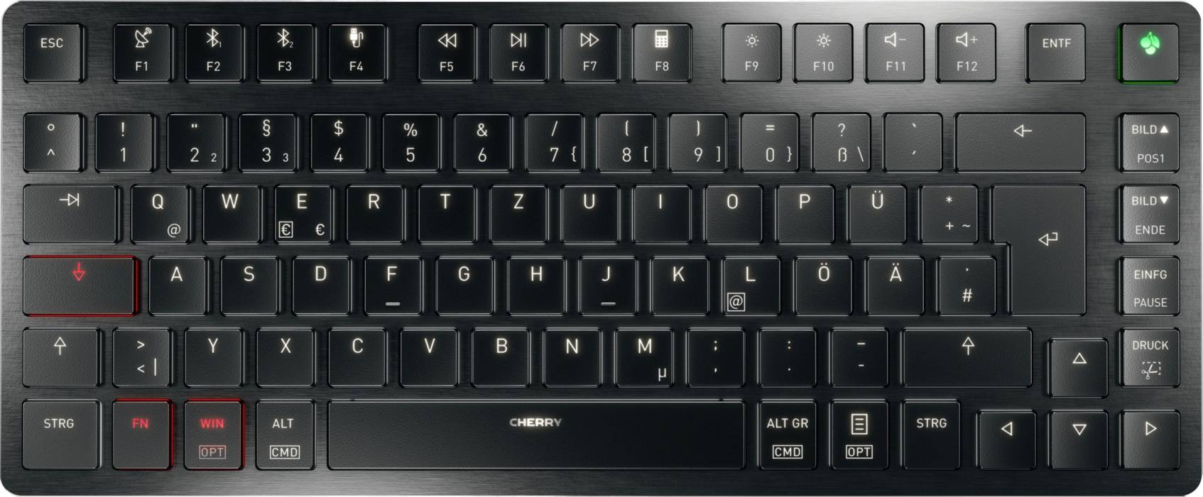 CHERRY TAS KEY KW X ULP 2.0 Mini Wireles Tastatur Deutsch, QWERTZ Schwarz