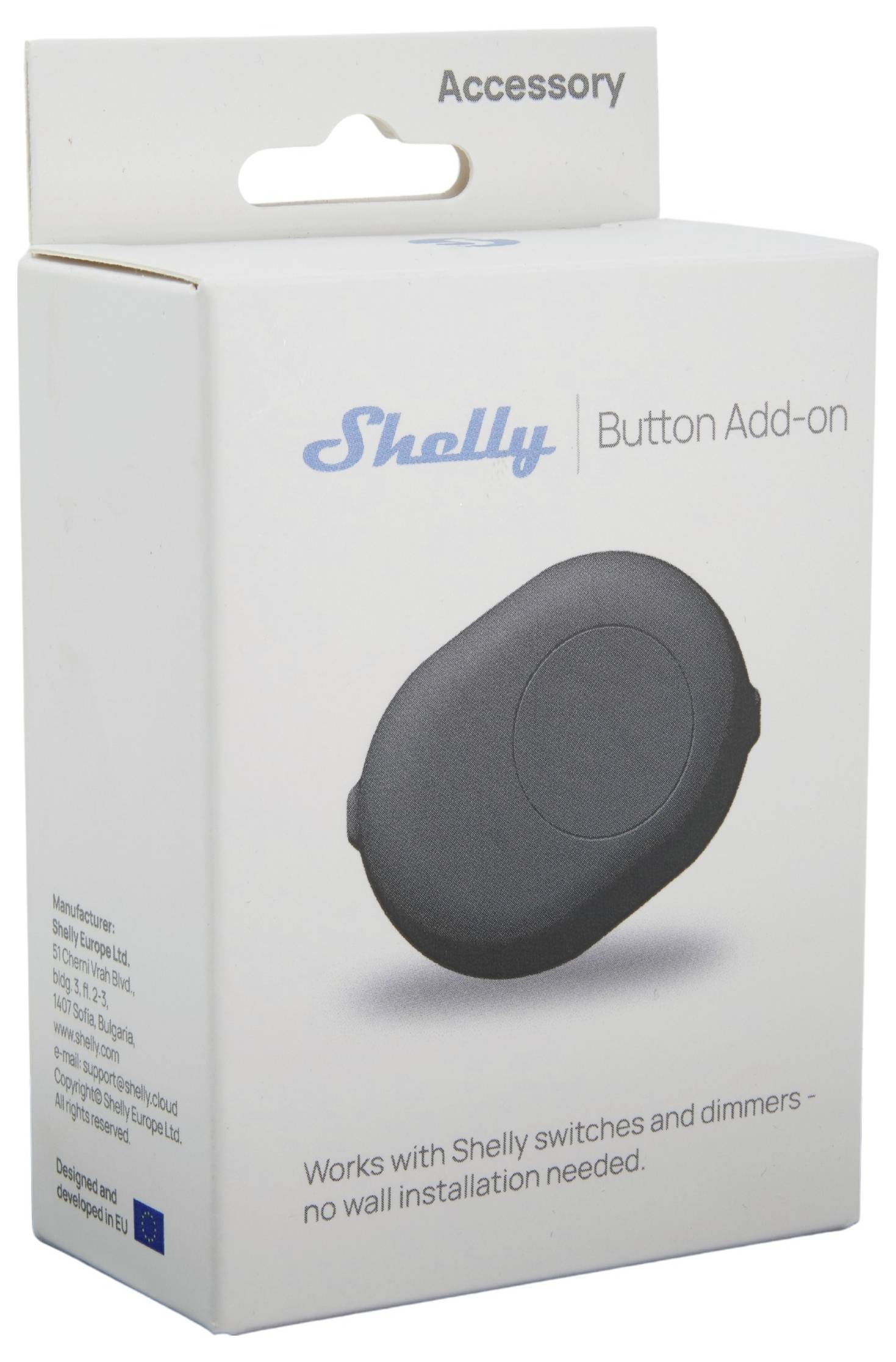 Shelly Button Add-on schwarz Shelly Erweiterungsmodul Wi-Fi