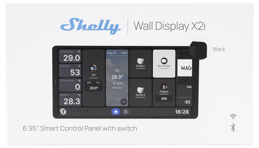 Shelly Wall Display X2i Black Wand-Touchdisplay Wi-Fi, Bluetooth