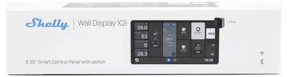 Shelly Wall Display X2i Silver Wand-Touchdisplay Wi-Fi, Bluetooth