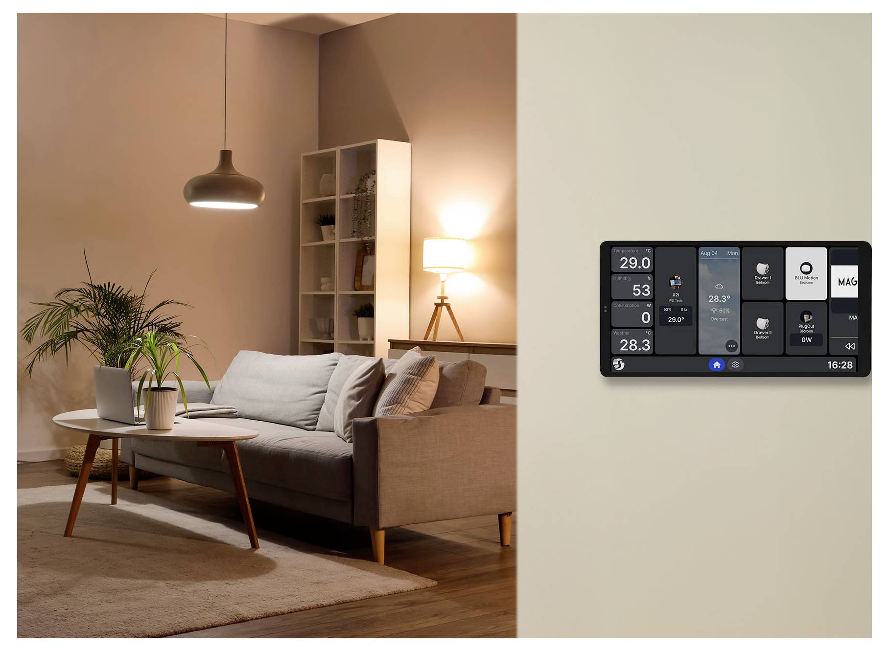 Shelly Wall Display X2i Silver Shelly Wand-Touchdisplay Wi-Fi, Bluetooth