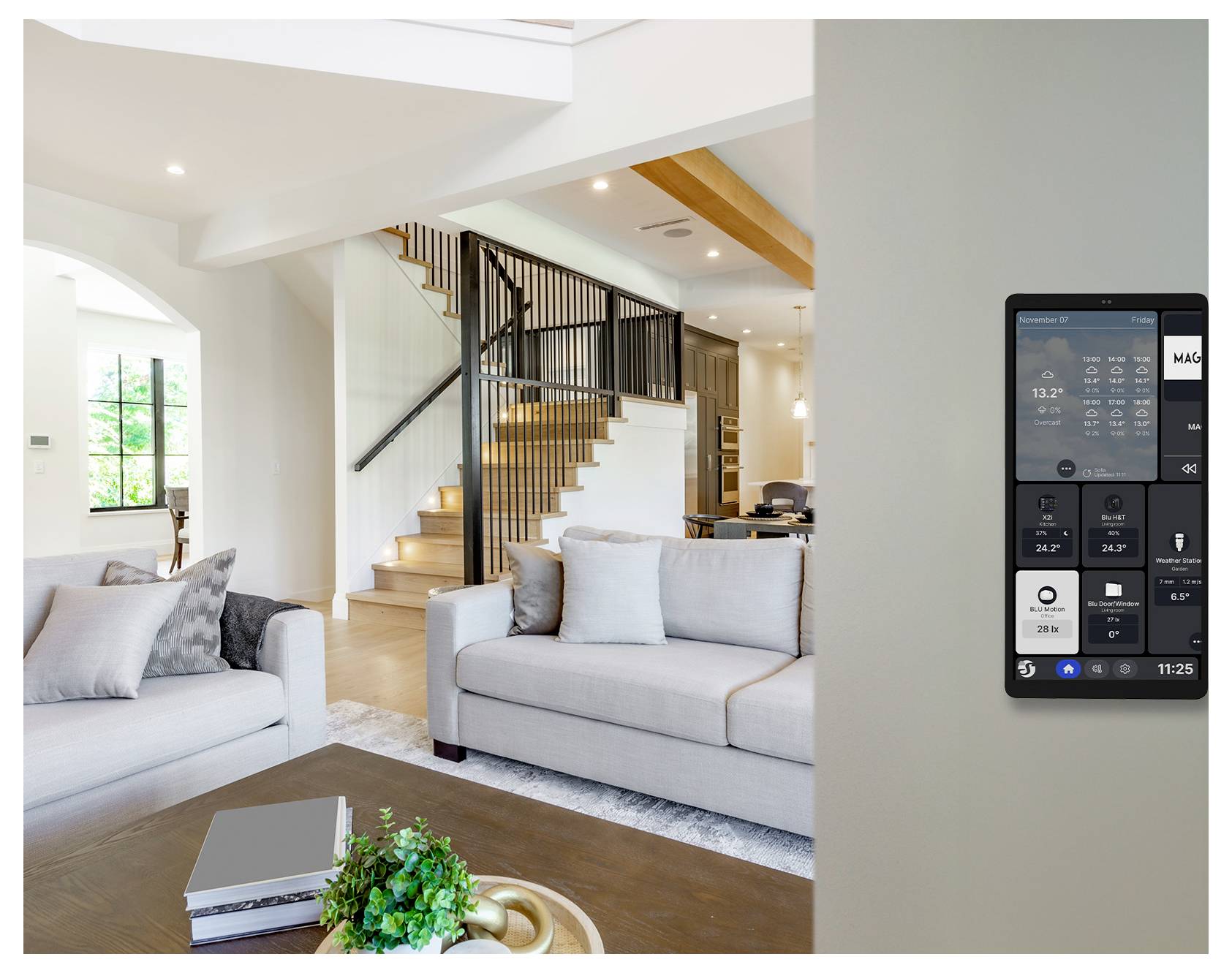 Shelly Wall Display X2i Silver Shelly Wand-Touchdisplay Wi-Fi, Bluetooth