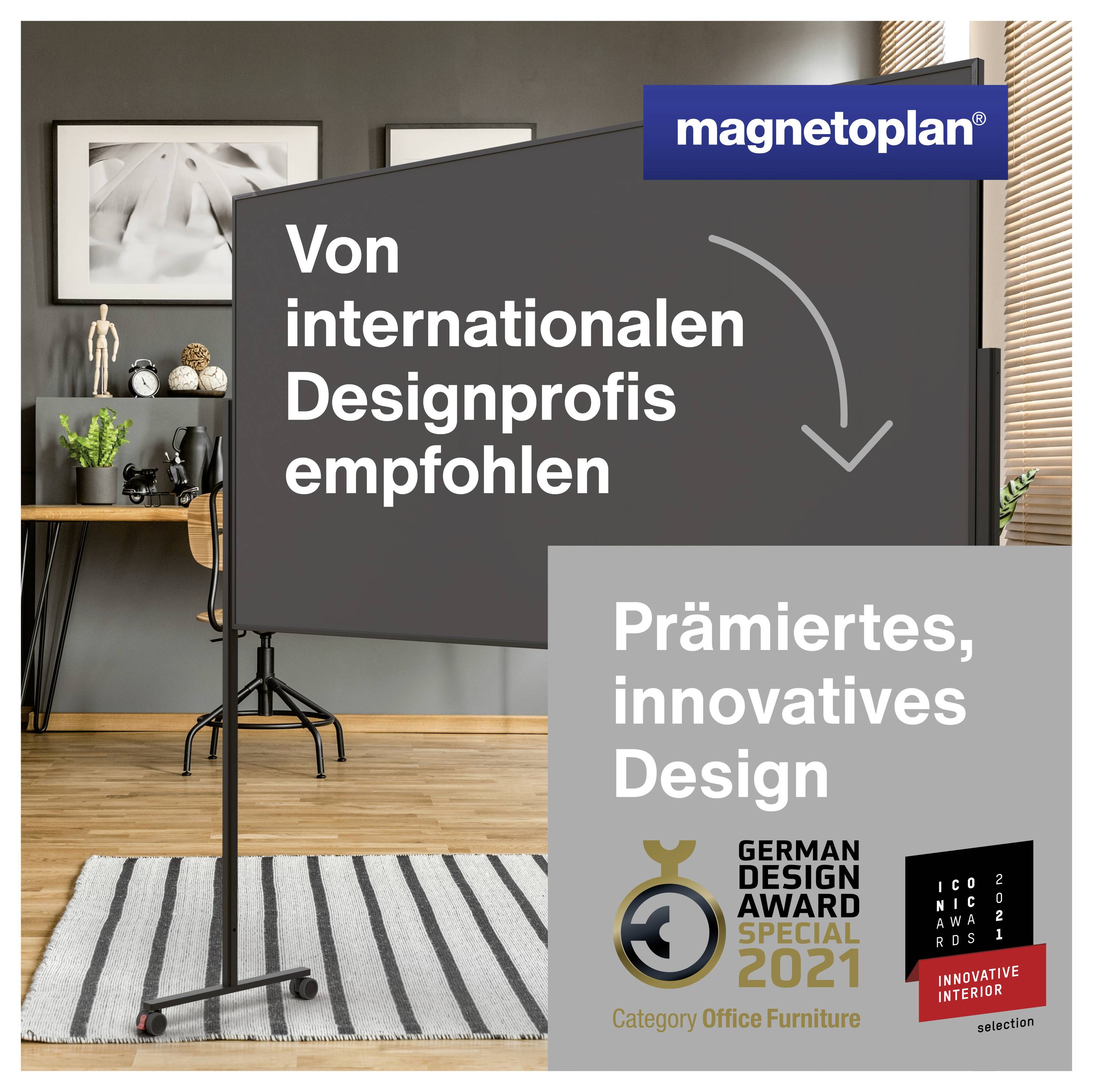 Von internationalen Designprofis empfohlen. Prämiertes, innovatives Design. German Design Award Special 2021: Büroausstattung.