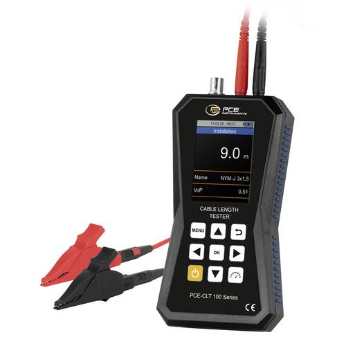 PCE Instruments Kabellängentester PCE-CLT 100 |Messbereich 5 ... 1500 m |86 Kabeltypen |m, ft |seku