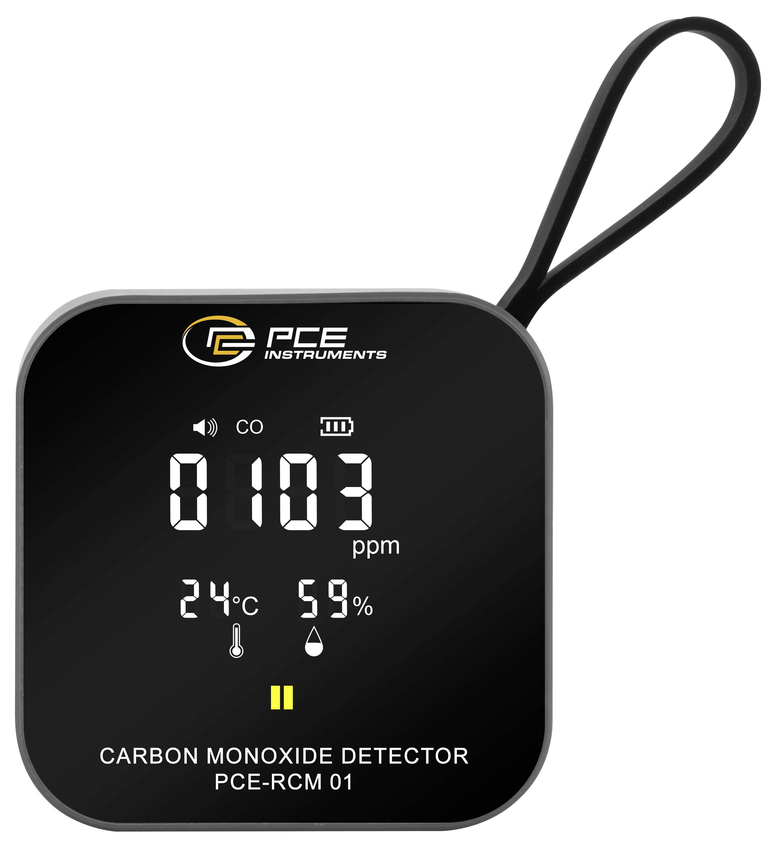 Tragbares PCE-Kohlenmonoxid-Messgerät mit digitaler Anzeige, auf der „103 ppm