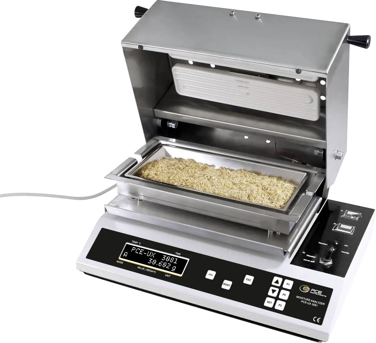 PCE Instruments PCE-UX 3081 Feuchteanalysatorwaage PCE-UX 3081 Wägebereich (max.) 400g Ablesbarkeit 0g netzbetrieben Weiß