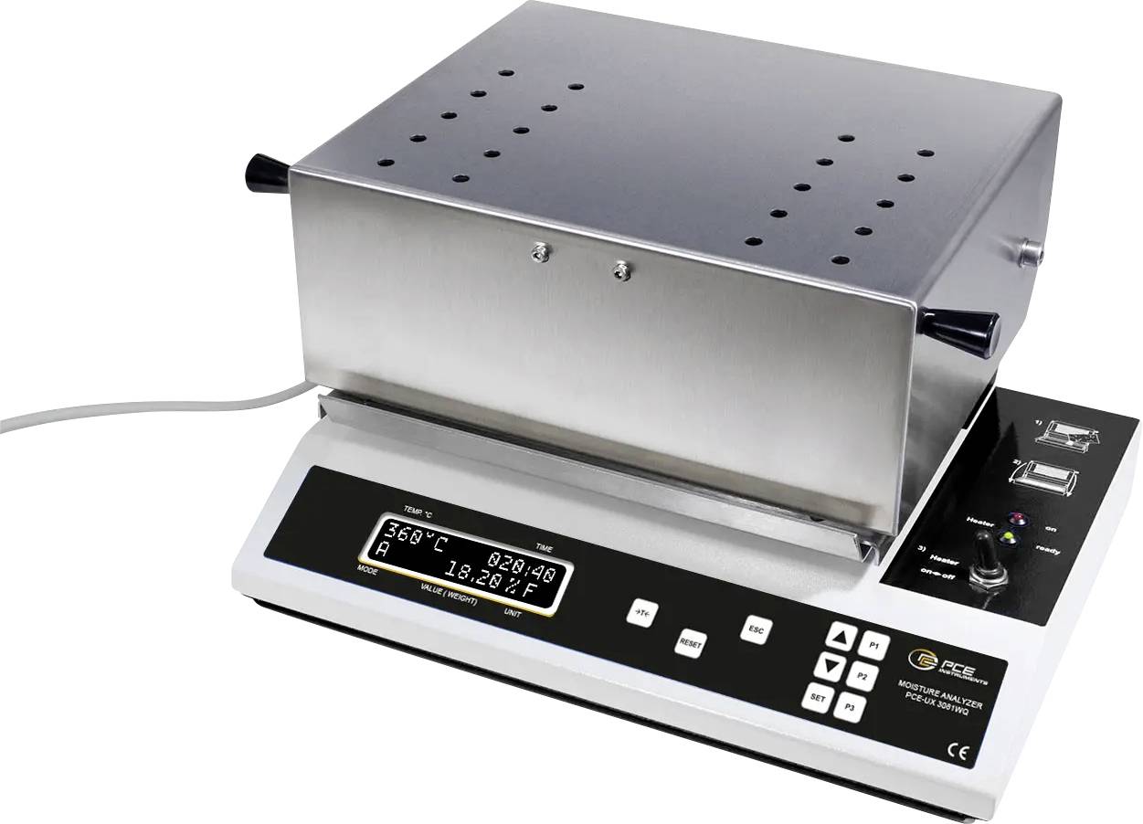 Rotationsverdampfer mit Edelstahlgehäuse und digitaler Bedienblende mit Anzeige von Temperatur- und Druckeinstellungen.