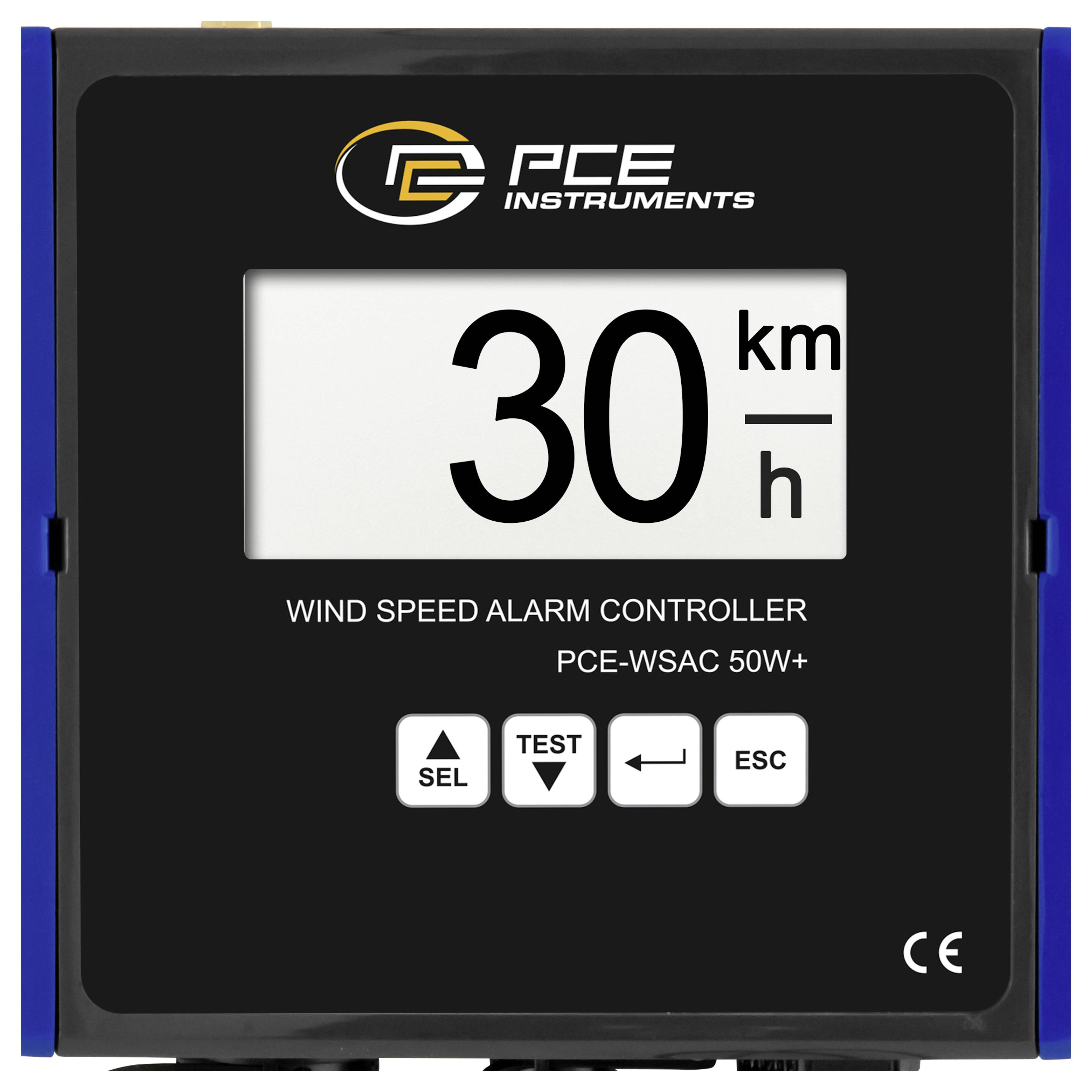 PCE Instruments Windgeschwindigkeits-Alarmregler mit großem „30 km/h