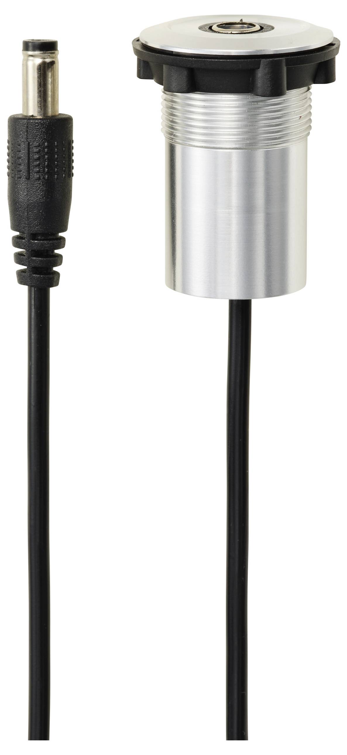 Kamerairismotor und Kabeleinheit, bestehend aus einem zylindrischen Metallgehäuse und einem schwarzen Stecker, verwendet zur Blendenkontrolle in Kameras.