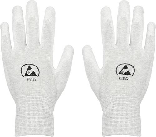 TRU COMPONENTS ESD-Handschuh innenhandbeschichtet Kleider-Größe: S Polyamidfaser, PU-Beschichtung B
