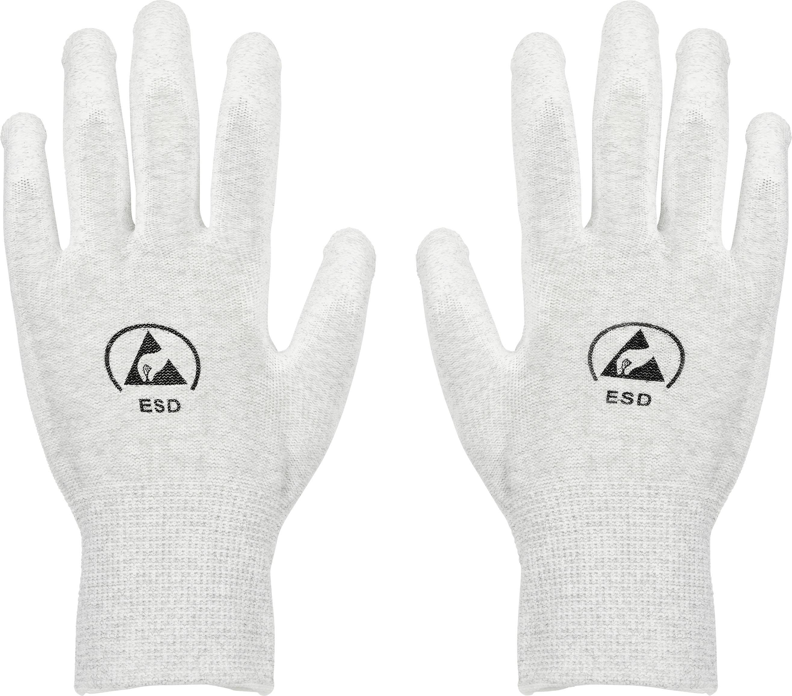 Zwei graue antistatische Handschuhe mit 