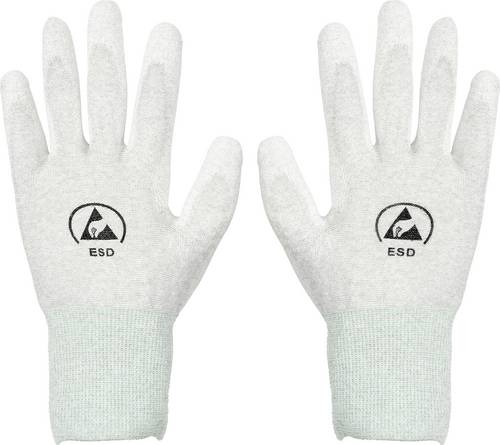 TRU COMPONENTS ESD-Handschuh innenhandbeschichtet Kleider-Größe: M Polyamidfaser, PU-Beschichtung B