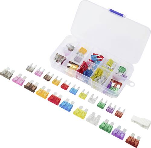 TRU COMPONENTS 60pcs fuse kit TC-14378664 Sicherungs-Set, Sicherungszieher 2 A, 3 A, 5 A, 7.5 A, 10