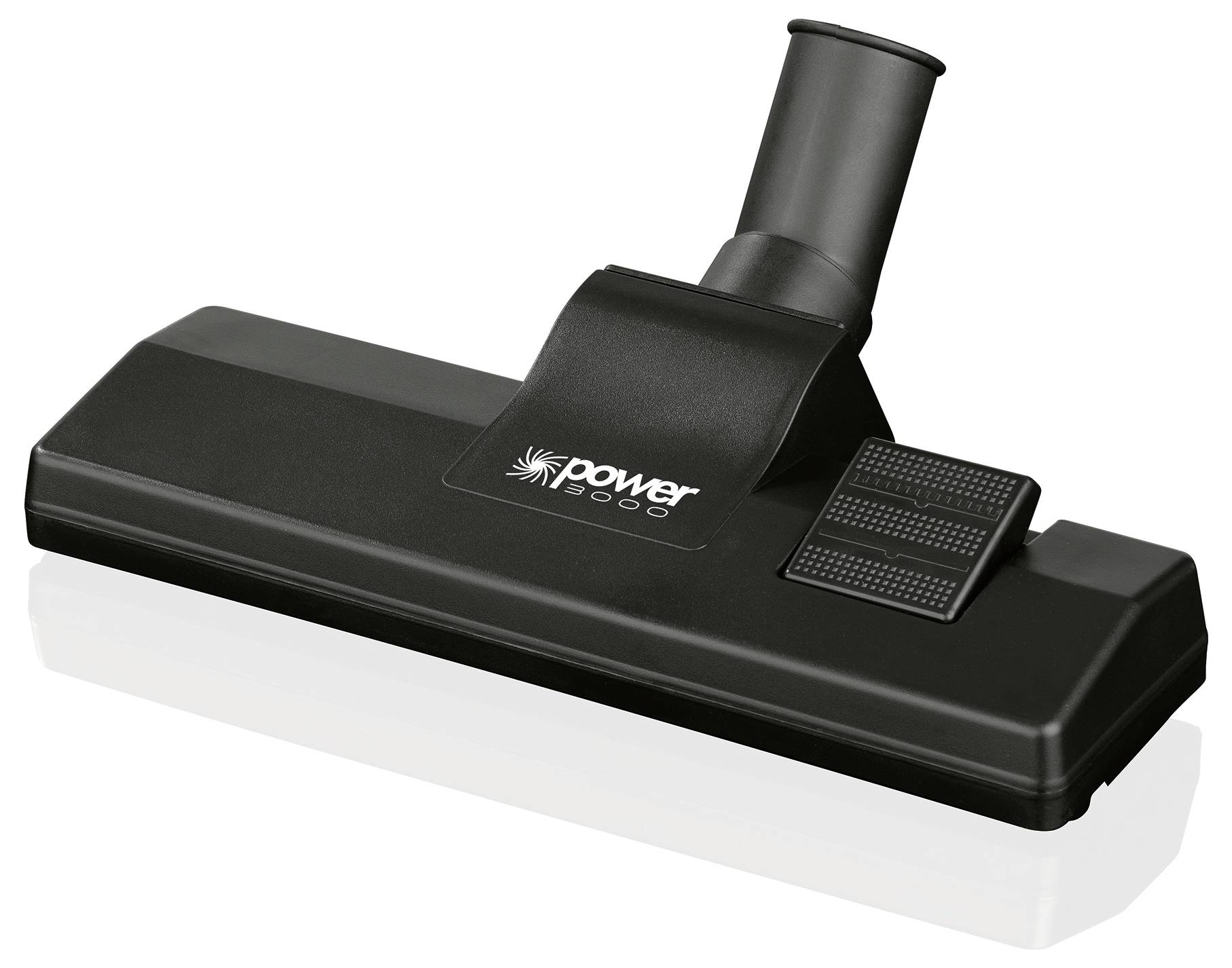 Ein schwarzer Staubsauger-Aufsatz mit der Bezeichnung „Power 9000