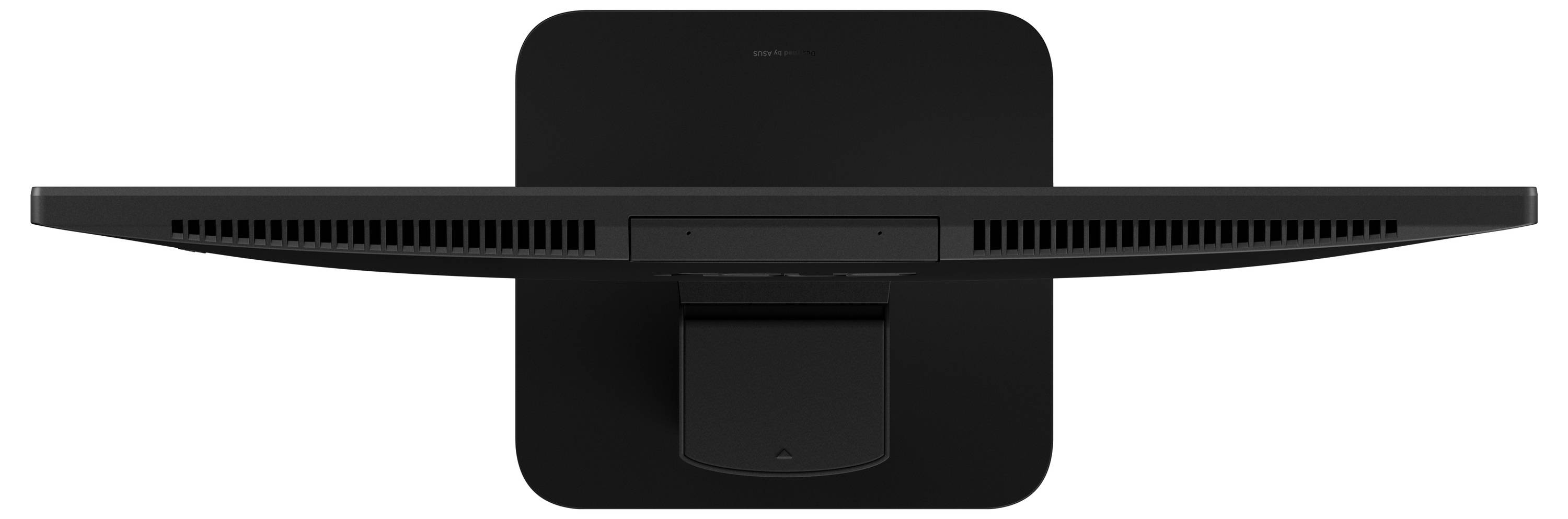 Eine schwarze Stromversorgungseinheit für Computer mit einem Lüfter mit diagonal strukturiertem Gitterdesign. Der Lüfter hat ein zentrales Logo, und das Gehäuse ist quadratisch.