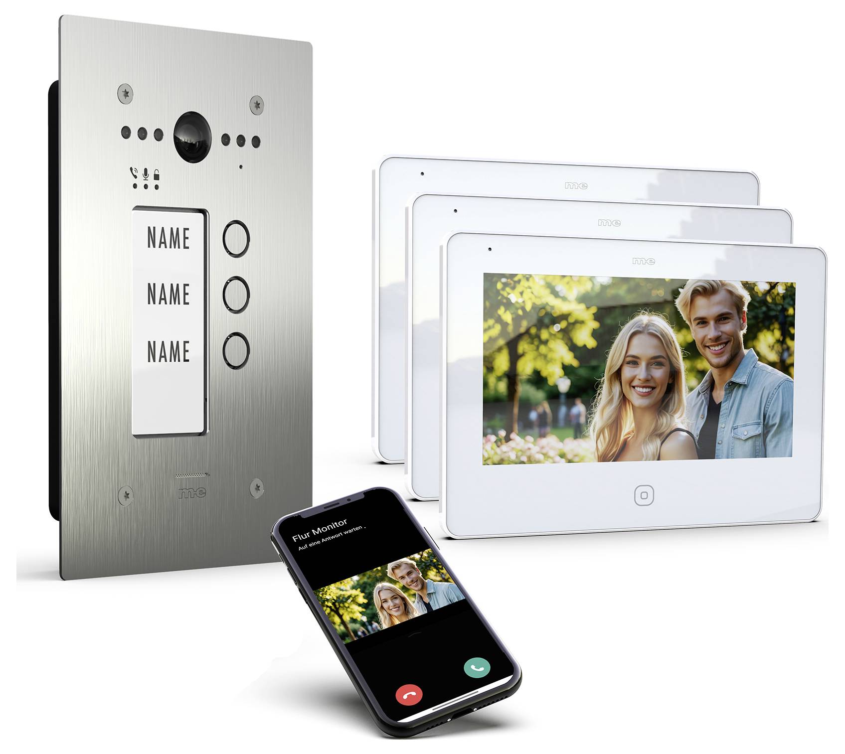 An der Wand montiertes Sprechanlagesystem mit „Name