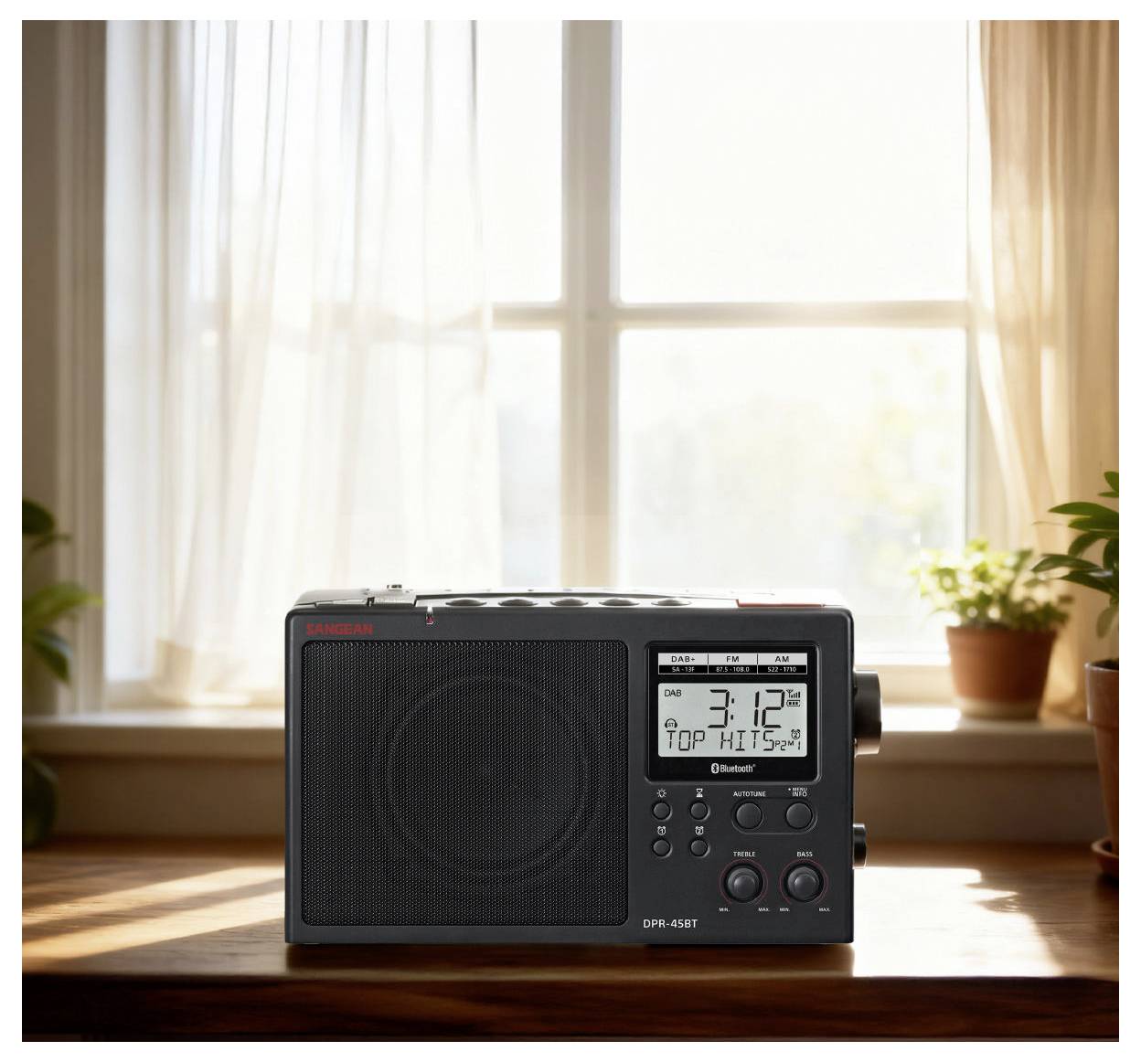 Sangean Tischradio DAB+, AM, FM DAB+, Bluetooth® Schwarz