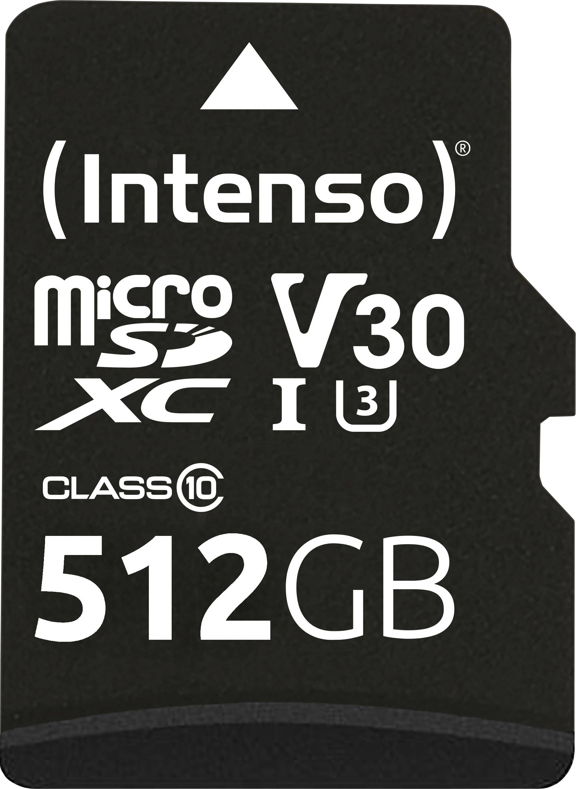 MicroSD-Karte mit der Marke „Intenso