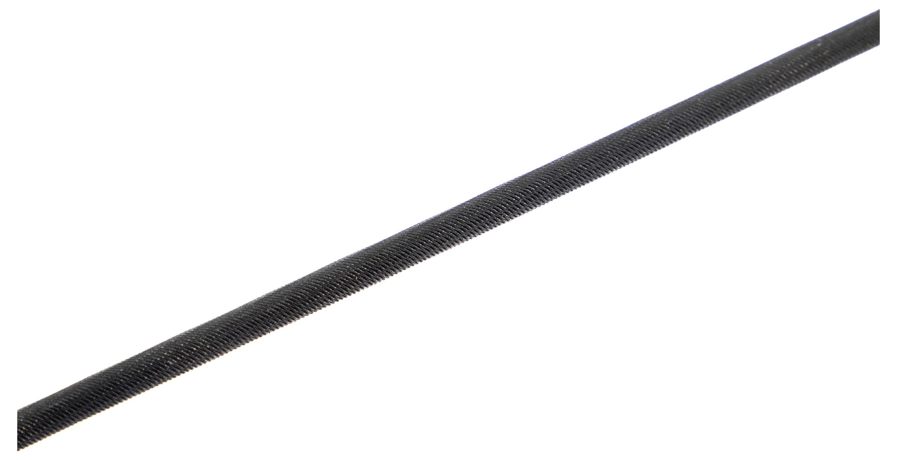 Ein strukturierter schwarzer Stab mit zylindrischer Form, diagonal ausgerichtet, vor weißem Hintergrund.