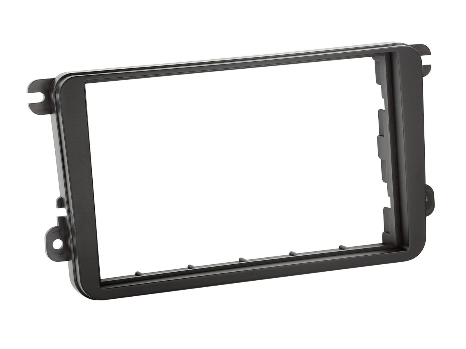 Schwarzer Kunststoff-Autoradio-Armaturenbrett-Einbaurahmen mit Seitenlaschen zur Installation